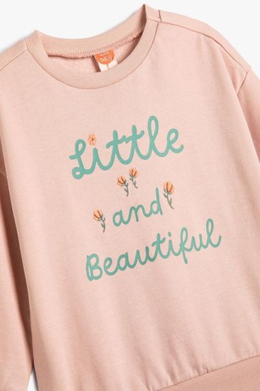 Koton Baby Girl Floral Printed Sweatshirt Long Sleeve Crew Neck Raised Cotton - photo 3