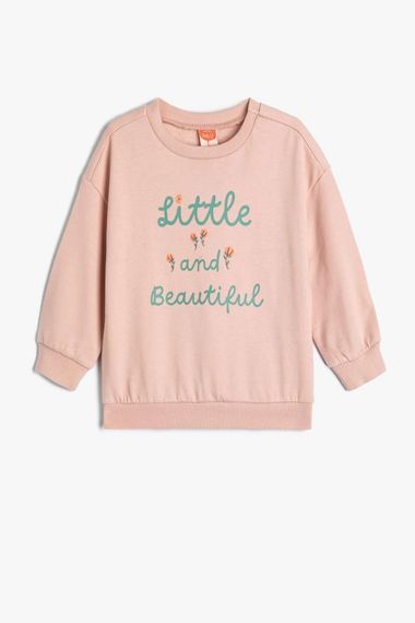 Koton Baby Girl Floral Printed Sweatshirt Long Sleeve Crew Neck Raised Cotton - photo 1