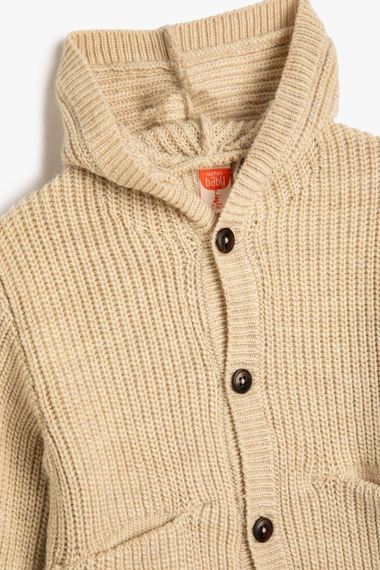 Koton Baby Boy Hooded Knitted Cardigan Button Closure with Pocket Detail - photo 3