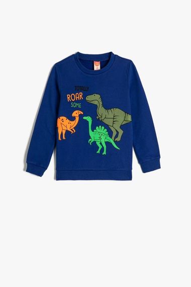 Koton Baby Boy Sweatshirt Dinosaur Printed Crew Neck Long Sleeve Raised Cotton - photo 1