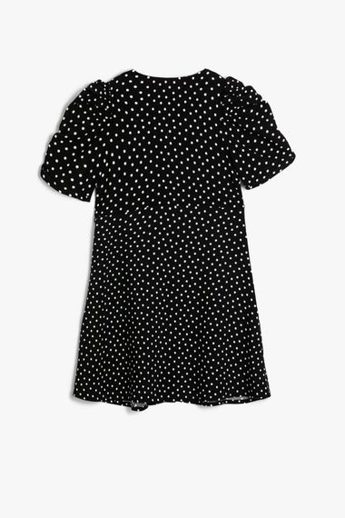 Koton Girl's Polka Dot Dress Balloon Sleeves Button Closure Viscose Fabric - photo 2