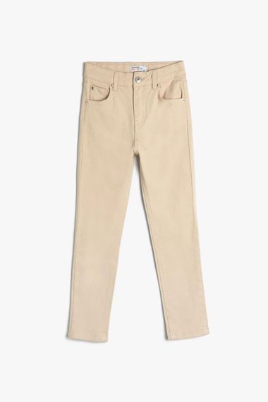 Koton Boy's Basic Fabric Trousers with Pockets and Adjustable Elastic Waist Cotton - photo 1