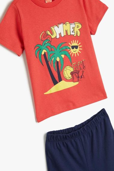 Koton Baby Boy Summer Themed Printed Shorts T-Shirt Set Cotton - photo 3