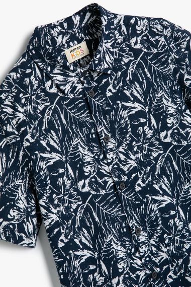 Koton Boy's Short Sleeve Shirt Palm Tree Printed Cotton - photo 3