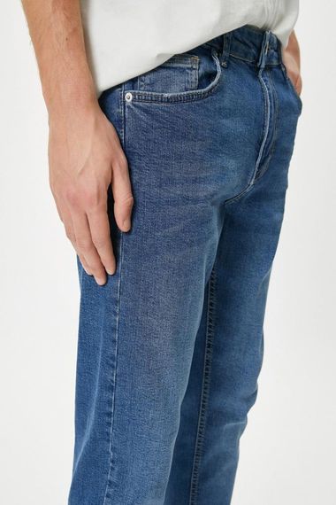 Сучасні джинси Koton Slim Fit - Brad Jean, з нормальною талією, тісні ноги, виготовлені з переробленої бавовни, стильний індиго колір - фото 5