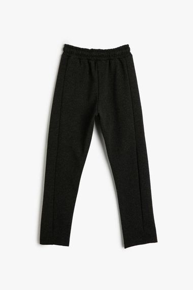 Koton Boy's Basic Sweatpants with Print Detail Tie Waist Ribbon - photo 2