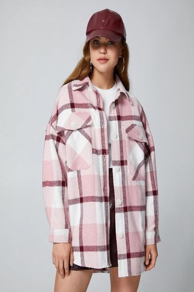 Koton Women's Lumberjack Shirt Pink - photo 3