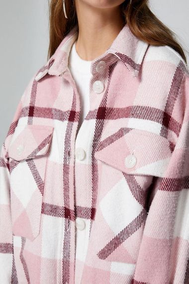 Koton Women's Lumberjack Shirt Pink - photo 5