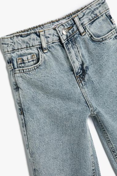 Koton Kız Çocuk Jogger Kot Pantolon Cepli Pamuklu Beli Lastikli - Jogger Jeans - photo 3