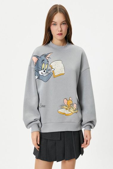 Licensed Tom and Jerry Sweatshirt, Comfortable Fit, Crew Neck, Long Sleeve, Cotton Blend, Available in Gray, Sizes S to XL - photo 3