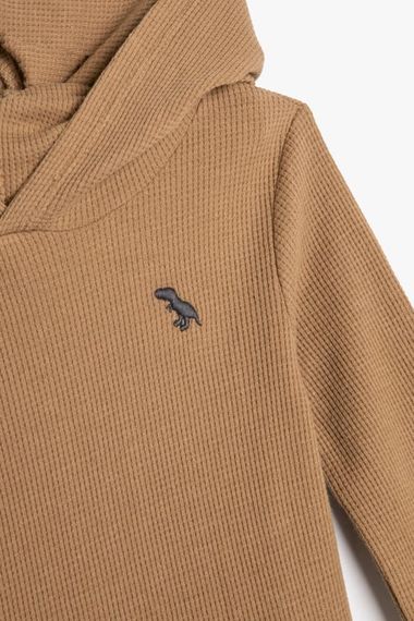 Koton Erkek Bebek Basic Kapşonlu Sweatshirt uzun Kollu Pamuklu - fotoğraf 5