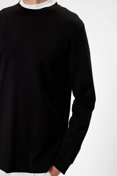 Koton Bisiklet Yaka Sweatshirt Basic Uzun Kollu Pamuklu - fotoğraf 5