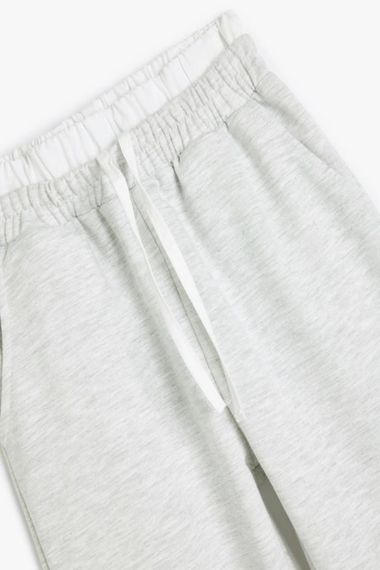 Koton Kız Çocuk Basic Jogger Eşofman Altı Beli Lastikli Çift Bel Detaylı - fotoğraf 5