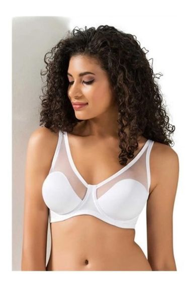 Hipatu Le Jardin 9200-C Women's White Tulle Detailed Contouring Bra