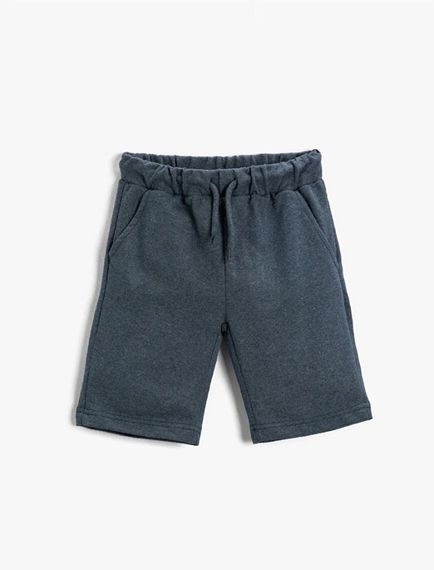 Шорти для хлопчиків Koton з поясом на шнурку та кишенями, індіго, 5-6 років, 66% поліестер, 34% бавовна - фото 1