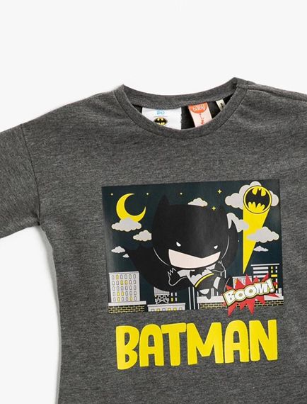 Koton Boy Batman Licensed Printed Crew Neck Short Sleeved T-Shirt Cotton - photo 3
