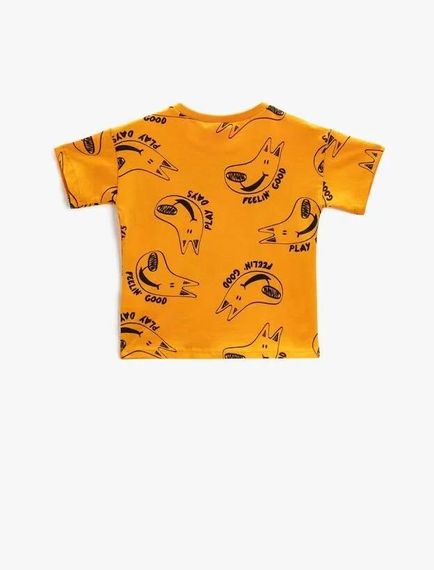 Koton Baby Boy Short Sleeve T-Shirt Crew Neck Dog Printed - photo 2