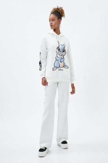 Жіноча базова футболка з довгими рукавами Koton, білий колір, з комірцем-ліфтом, комфортна для сезонних переходів - фото 2