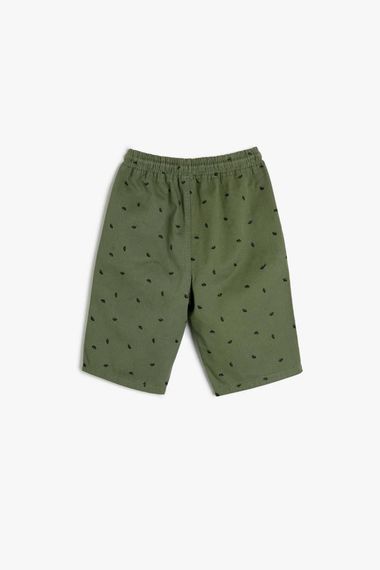 Koton Erkek Çocuk Chino Şort Beli Bağlamalı Cepli Pamuklu Desenli - fotoğraf 2