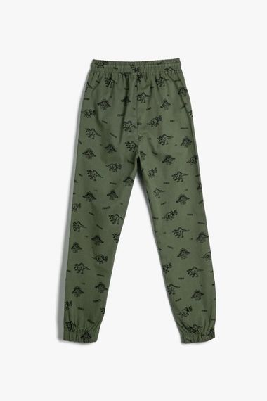 Koton Boy's Dinosaur Sweatpants Tie Waist Raised Cotton - photo 2
