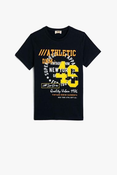 Футболка для хлопчиків Koton, короткий рукав, спортивний принт, круглий виріз, 100% бавовна, підходить для активних малюків - фото 1