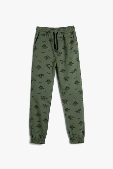 Koton Boy's Dinosaur Sweatpants Tie Waist Raised Cotton - photo 1