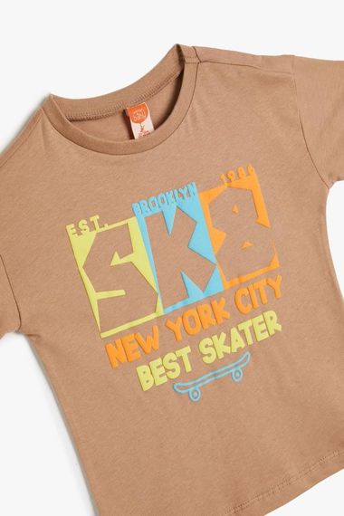 Koton Baby Boy T-Shirt Skateboard Printed Short Sleeve Crew Neck Cotton - photo 3