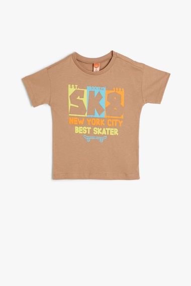 Koton Baby Boy T-Shirt Skateboard Printed Short Sleeve Crew Neck Cotton - photo 1