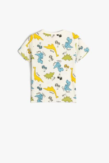 Koton Baby Boy T-Shirt Dinosaur Printed Short Sleeve Cotton - photo 2