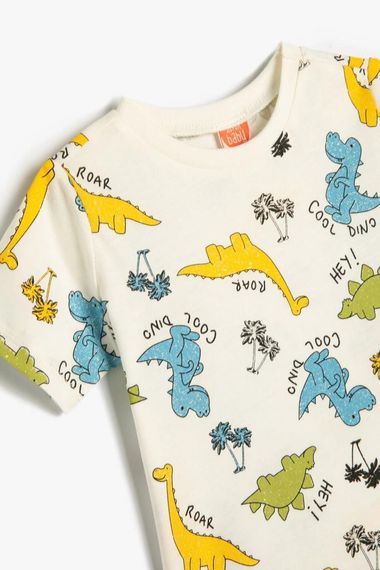 Koton Baby Boy T-Shirt Dinosaur Printed Short Sleeve Cotton - photo 3
