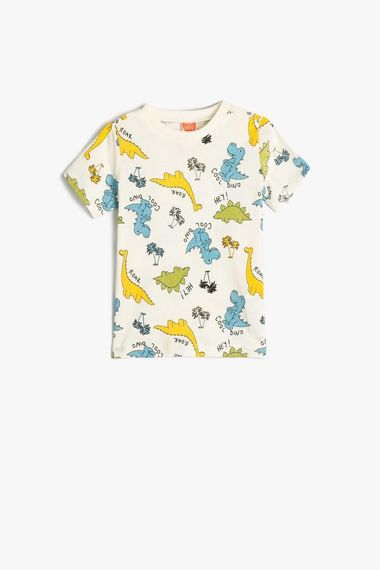 Koton Baby Boy T-Shirt Dinosaur Printed Short Sleeve Cotton - photo 1