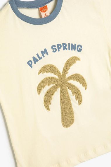 Koton Baby Boy Palm Tree T-Shirt Short Sleeve Crew Neck Cotton - photo 3
