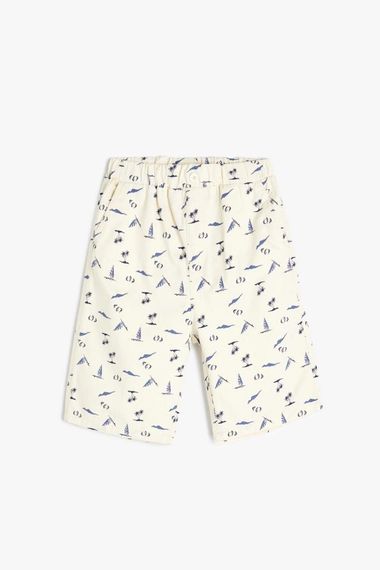 Koton Boy's Chino Shorts Tie Waist Pocket Cotton Patterned - photo 1