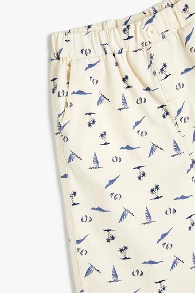 Koton Boy's Chino Shorts Tie Waist Pocket Cotton Patterned - photo 3