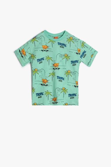 Koton Baby Boy T-Shirt Dinosaur Printed Short Sleeve Crew Neck Cotton - photo 1