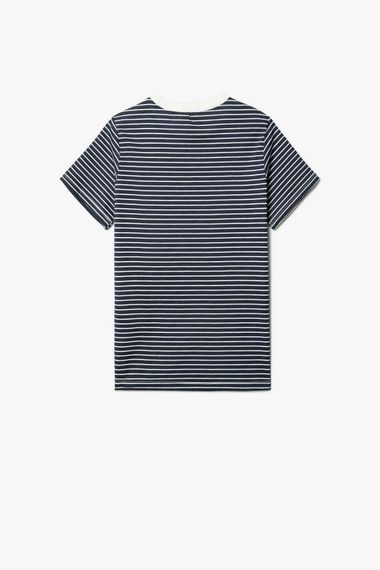 Striped Cotton Short Sleeve T-Shirt for Boys with Crew Neck in Navy Blue, Ideal for Cute Outfits and Sweet Surprises - photo 2