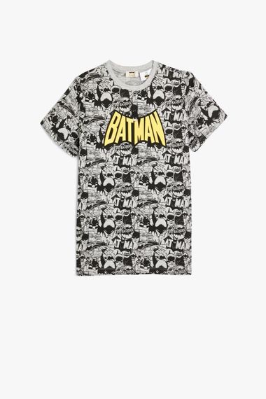 Футболка для мальчиков Koton с коротким рукавом и принтом Batman, 50% хлопок, лицензированная, доступна в размерах 4-5 лет, 7-8 лет, 9-10 лет, 11-12 лет - фото 1