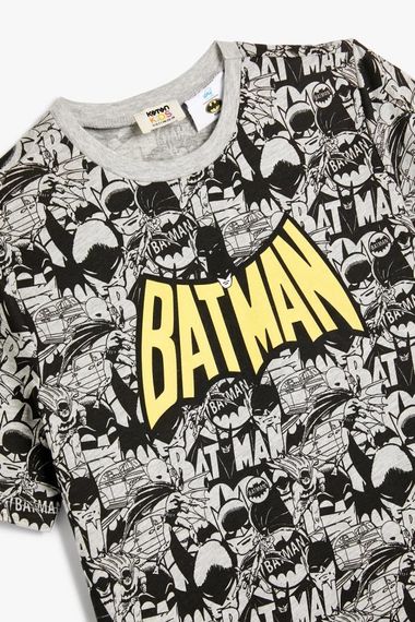 Футболка для мальчиков Koton с коротким рукавом и принтом Batman, 50% хлопок, лицензированная, доступна в размерах 4-5 лет, 7-8 лет, 9-10 лет, 11-12 лет - фото 3