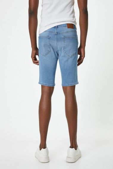 Koton Kot Şort Bermuda Slim Fit Düğmeli Cep Detaylı - fotoğraf 4