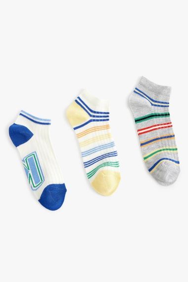 Набор носок Koton для мальчиков, 3 штуки, разноцветные, полосатые, 59% хлопок, 40% полиэстер, 1% эластан, для возраста 5-6 лет - фото 2