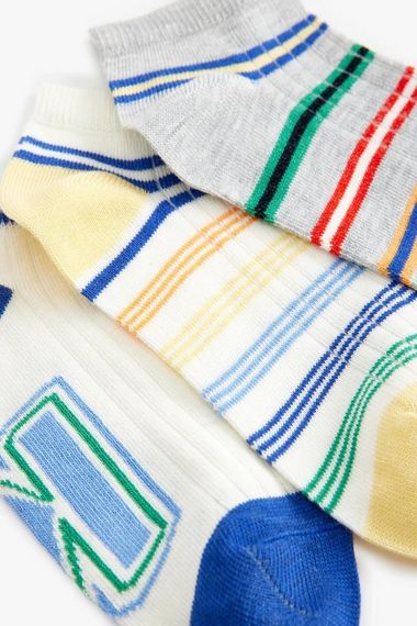 Набор носок Koton для мальчиков, 3 штуки, разноцветные, полосатые, 59% хлопок, 40% полиэстер, 1% эластан, для возраста 5-6 лет - фото 3
