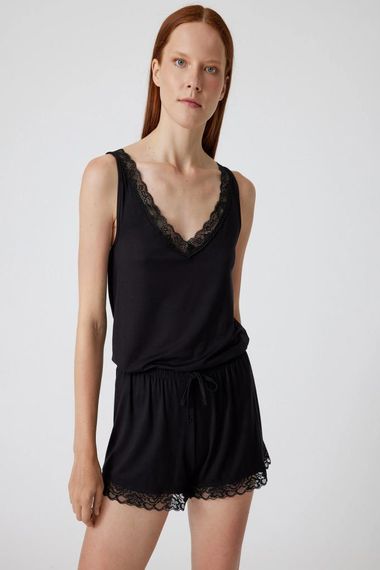 Koton Şort Pijama Altı Dantel Detaylı Viskon Kumaş - photo 1