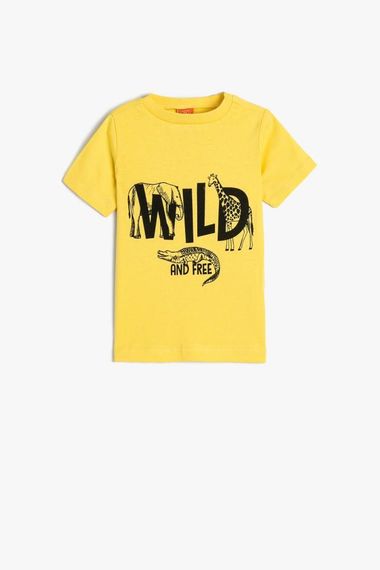 Koton Baby Boy T-Shirt Short Sleeve Crew Neck Animals Printed Cotton - photo 1