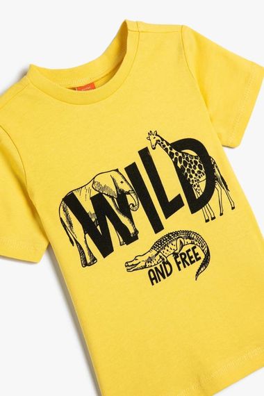 Koton Baby Boy T-Shirt Short Sleeve Crew Neck Animals Printed Cotton - photo 3