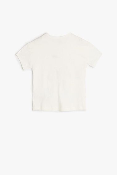 Дитяча футболка Koton для дівчаток з принтом вишні, короткий рукав, круглий виріз, 100% бавовна, доступна в кольорі екру - фото 2