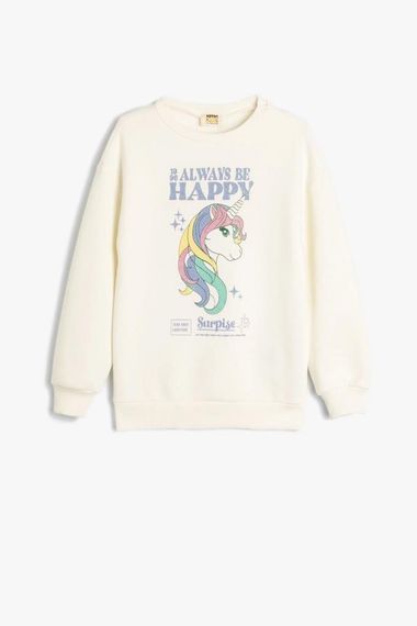 Koton Kız Çocuk Unicorn Sweatshirt Uzun Kollu Bisiklet Yaka Şardonlu Pamuklu - fotoğraf 1