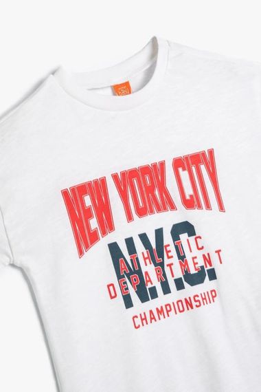 Футболка для мальчиков Koton, короткий рукав, округлый вырез, с городским принтом, 100% хлопок, безопасная для детей - фото 3