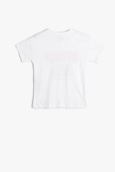 Футболка для мальчиков Koton, короткий рукав, округлый вырез, с городским принтом, 100% хлопок, безопасная для детей - фото 2