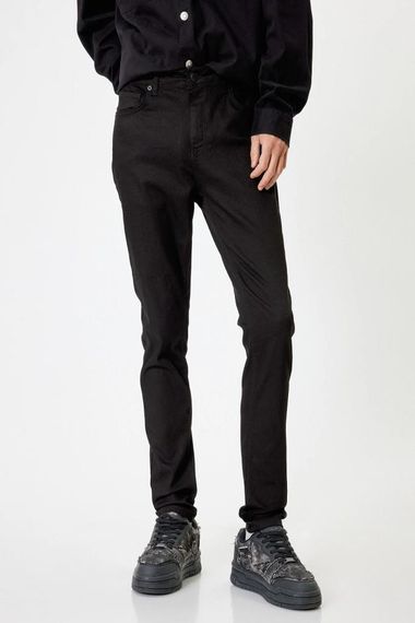 Джинси Koton Super Skinny Fit Justin, низька талія, вузький крій, чорний колір, ідеальні для стильного повсякденного образу - фото 3