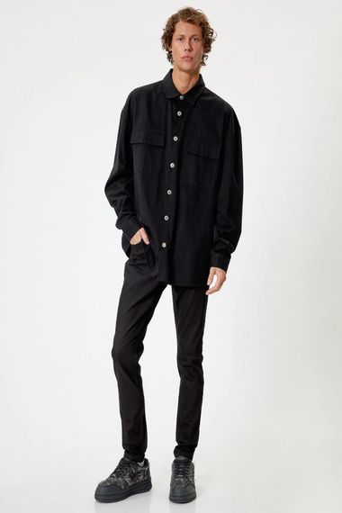 Джинси Koton Super Skinny Fit Justin, низька талія, вузький крій, чорний колір, ідеальні для стильного повсякденного образу - фото 1